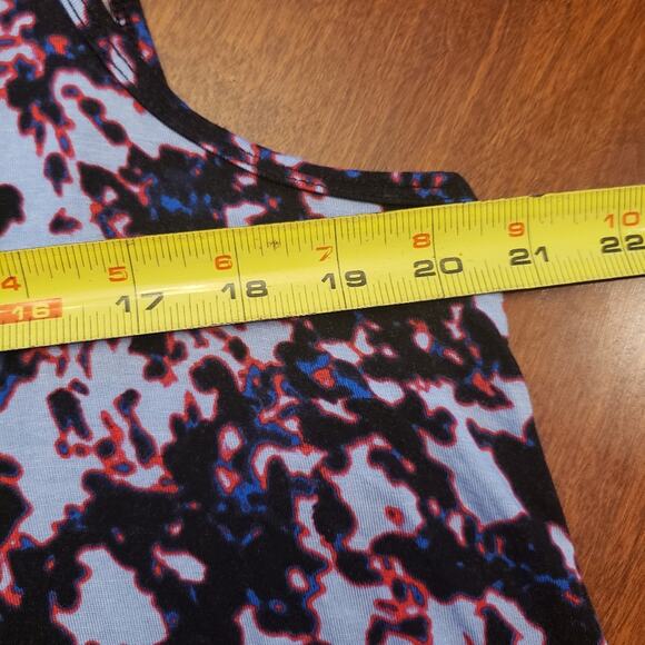 Lane Bryant Livi stretch open V back sleeveless tank 14/16 Navy red light blue - Picture 5 of 6